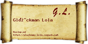 Glückman Lola névjegykártya